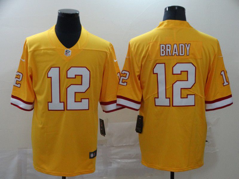 Men Tampa Bay Buccaneers #12 Brady Yellow New Nike Limited Vapor Untouchable NFL Jerseys